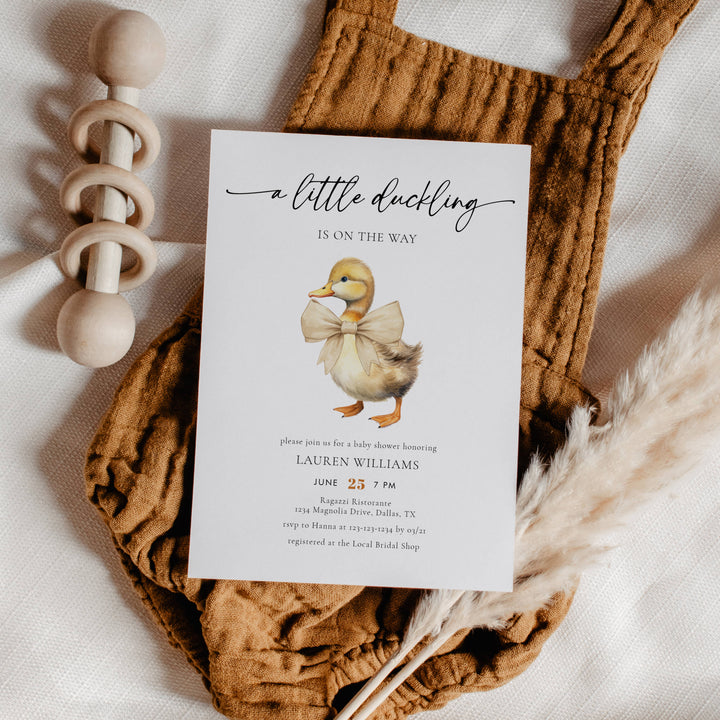 CUTE DUCK Baby Shower Invitation