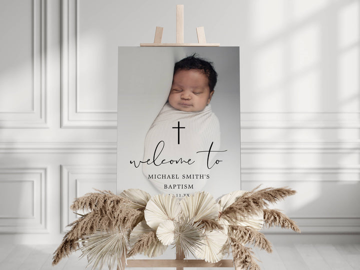 HOLY CROSS Photo Baptism Welcome Sign