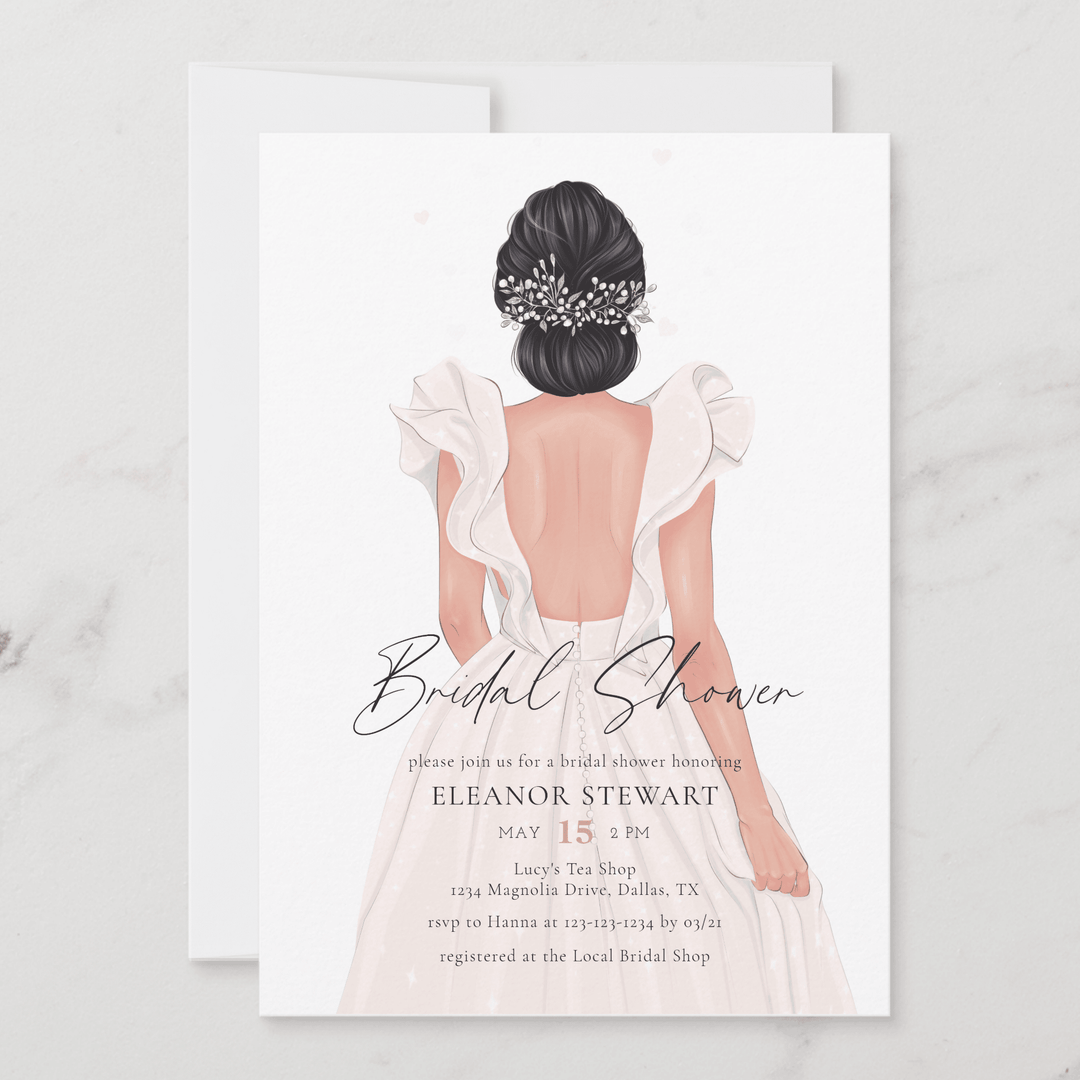 WEDDING DRESS Bridal Shower Invitation