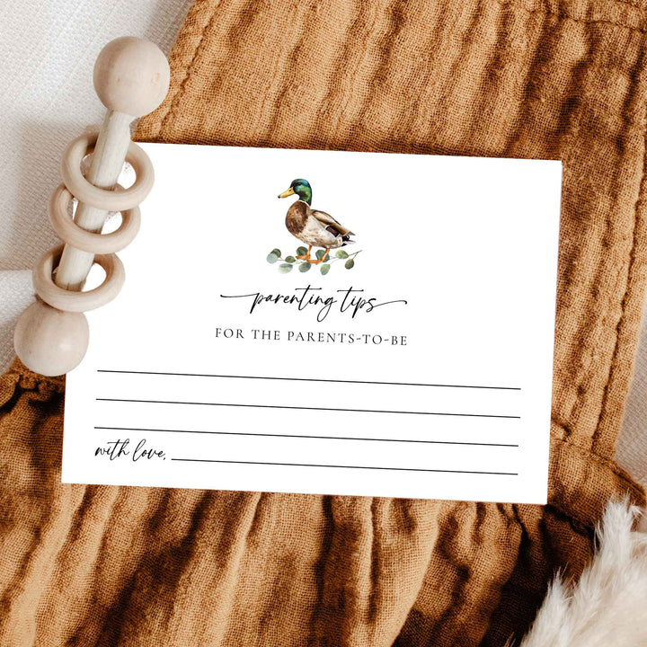 MALLARD DUCK Baby Shower Advice Cards