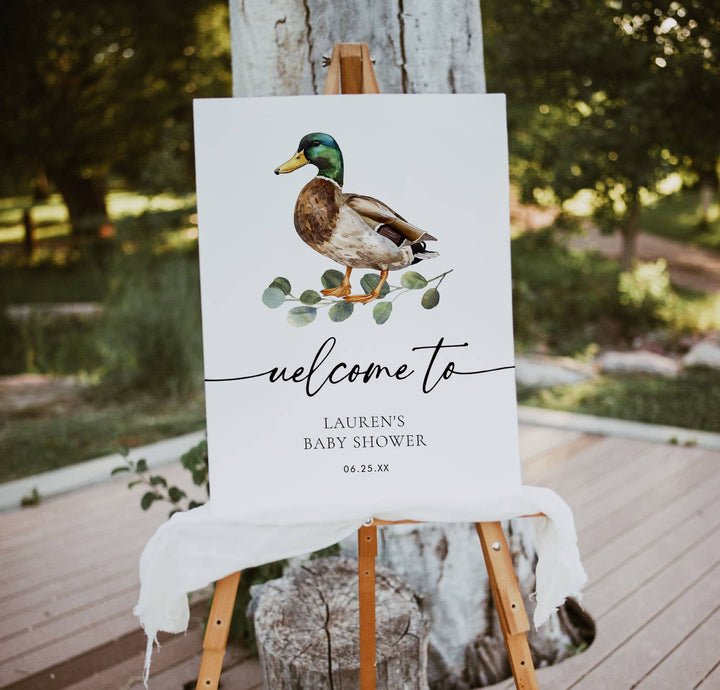 MALLARD DUCK Baby Shower Welcome Sign