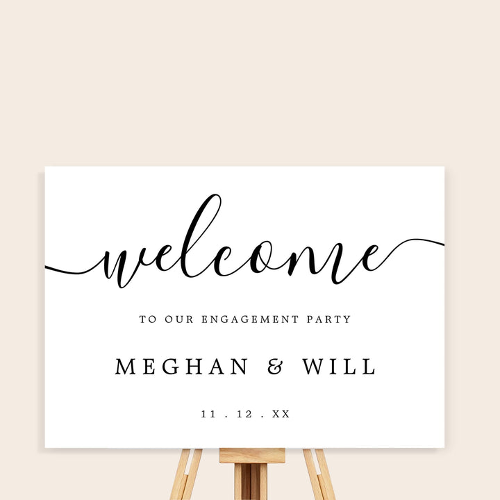 Elegant Engagement Party Welcome Sign