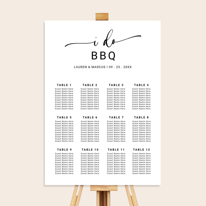 I DO BBQ Seating Chart