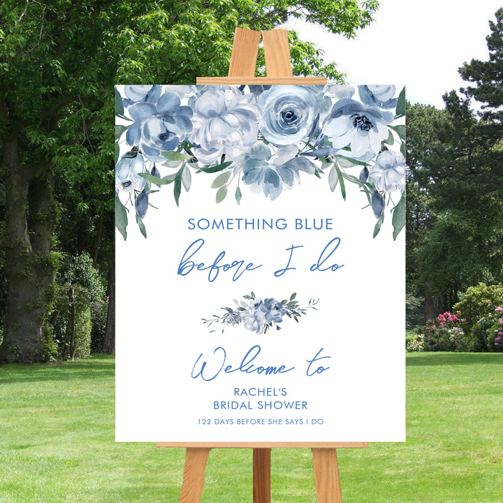 SOMETHING BLUE Bridal Shower Welcome Sign